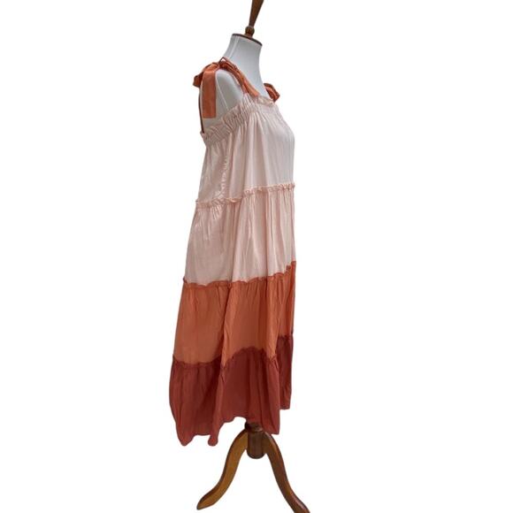 Large Dress Fall Midi Boho Bohemian Prairie Dress Resortwear Large Terra Cotta - Picture 11 of 14